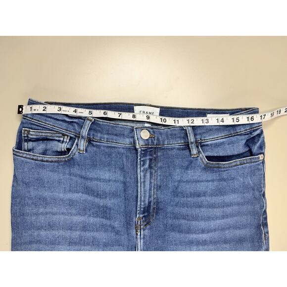 Frame Jeans Women's 32 Le High Flare Medium Wash Stretch Retro Boho Festival - Picture 6 of 13